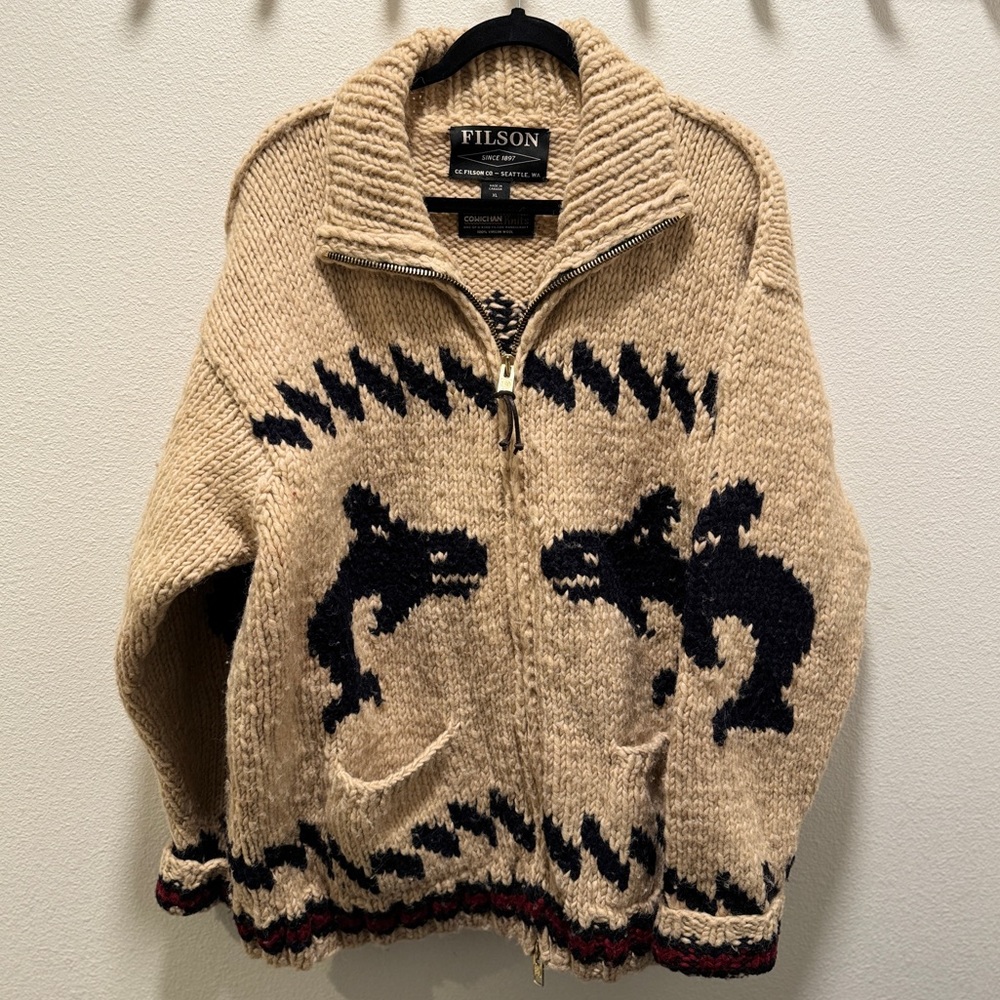 Filson Cowichan Knitted Orca Sweater Size XL